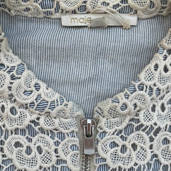 MAJE Crochet Beige Spring Jacket Size 38 US M - Picture 3 of 5